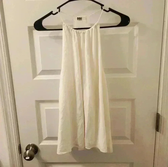 Haute Hippie Halter Keyhole Off-White Top Tank Size Small #G204 - Picture 1 of 7